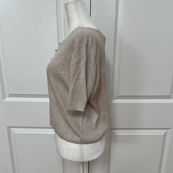 Pearl Button Cropped Silk/Cashmere Cardigan from NAADAM - Picture 4 of 8